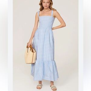 Hill House Anjuli Nap Dress Blue Gingham Sz xs